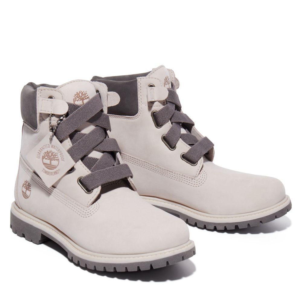 Timberland 6-Inch Μποτακια Γυναικεια Ασπρα - Premium Pull-On - Greece 5632197-PI